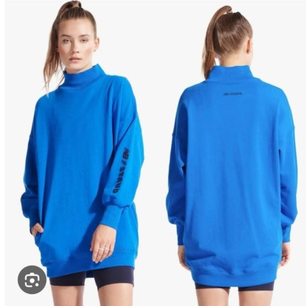 New Balance x Staud Blue Mock Neck Sweatshirt Size: S